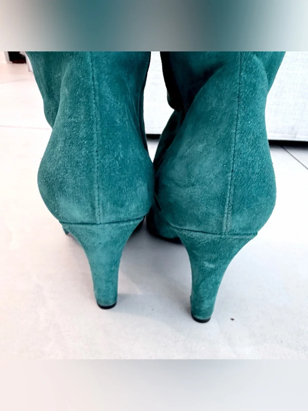 Gucci Teal Suede knee high boots